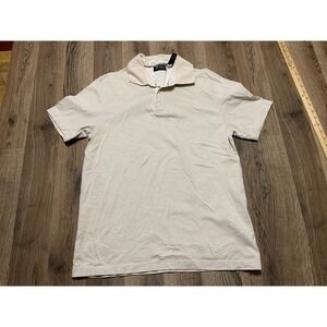 Axcess Shirt, Men's Size Medium, Brown Cream, Striped, Short Sleeve, Polo